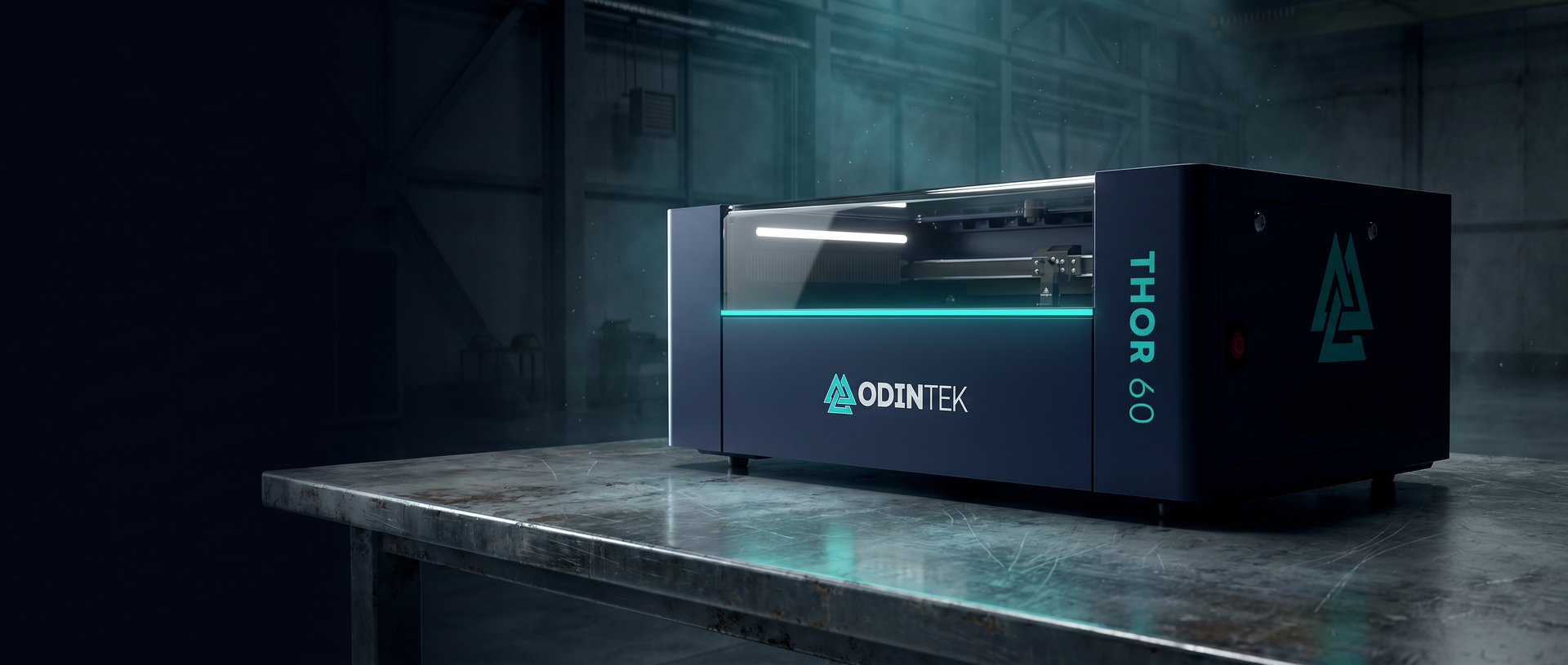 THOR 60 CO2 laser cutter i et industrielt værksted