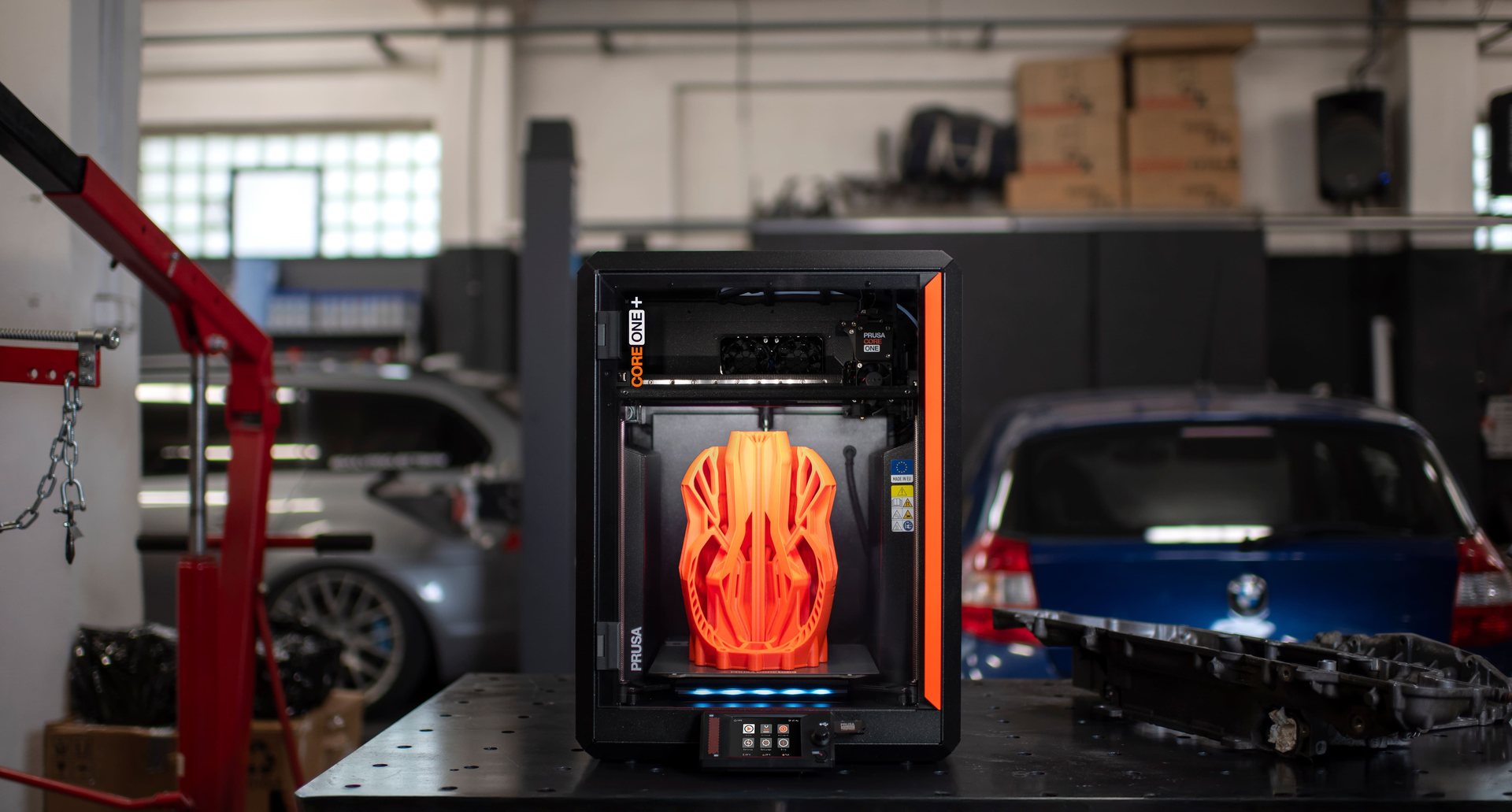 Prusa CORE One+ i autoværksted