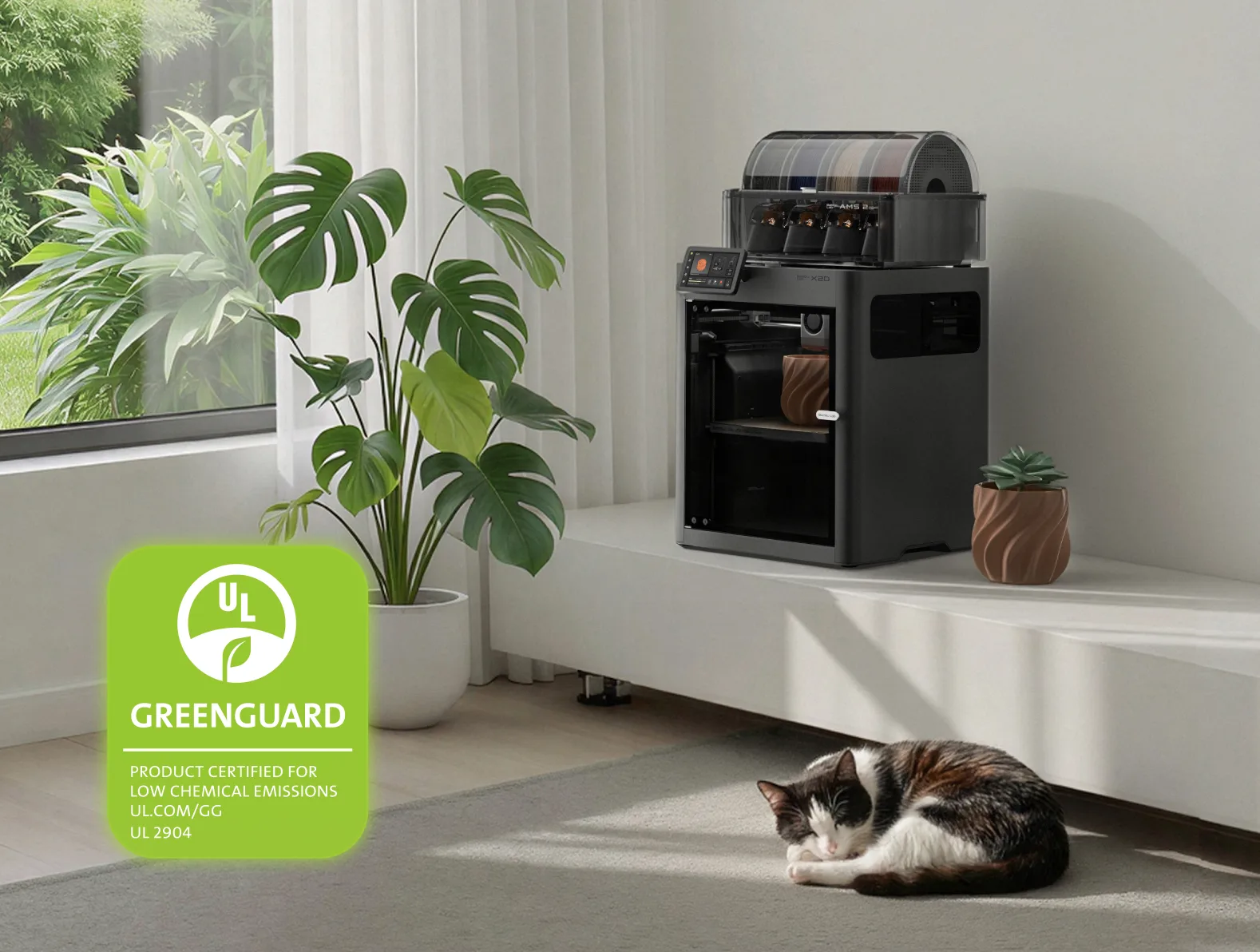 Bambu Lab printer i stuen