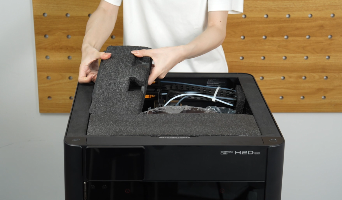 Skumpuderne fjernet fra toppen af printeren