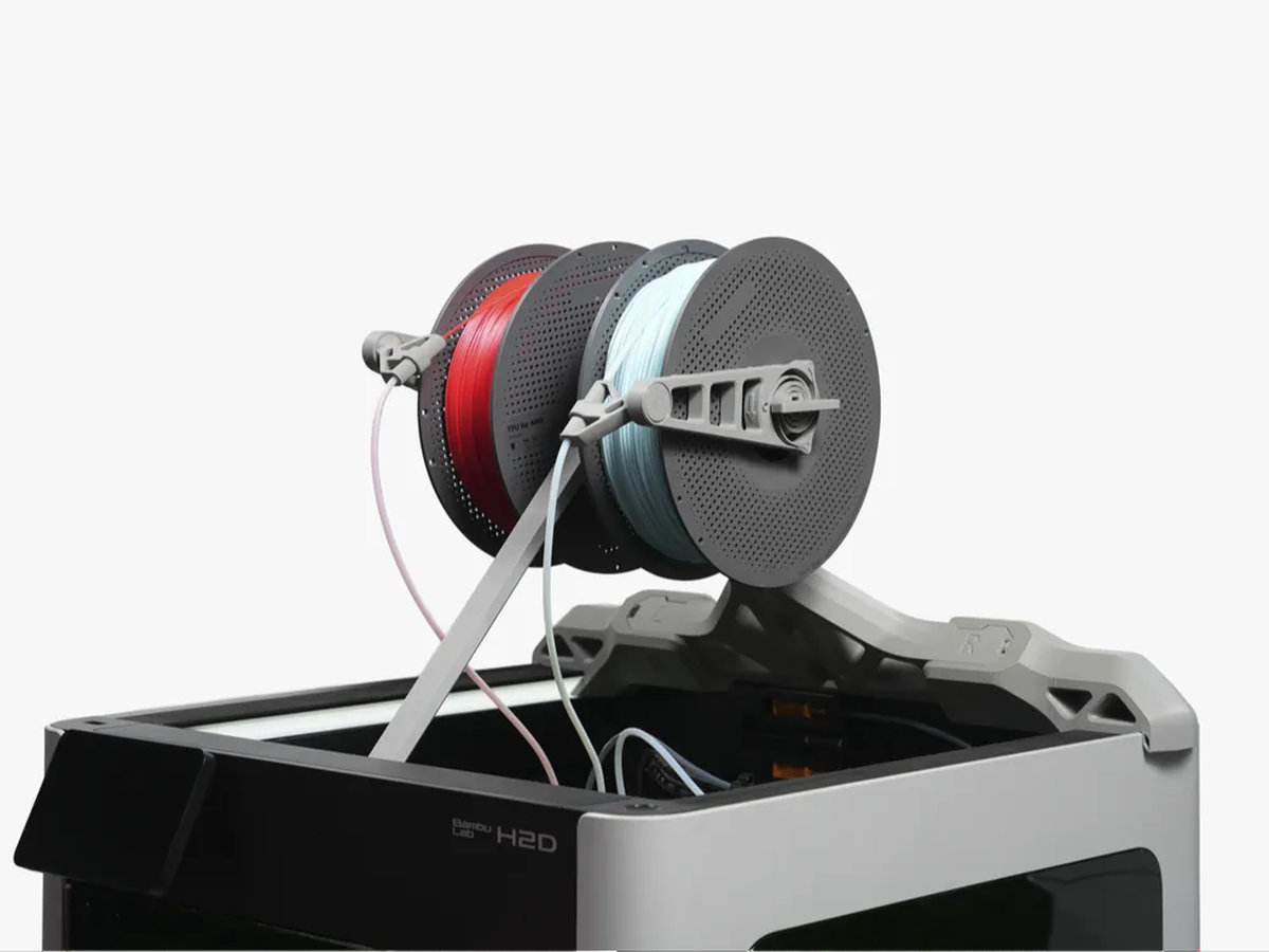 H2D Flexible Filament Top-feed Rack til TPU monteret på printeren