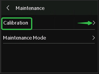 Vibrationskompensation vaelges i kalibreringsmenuen