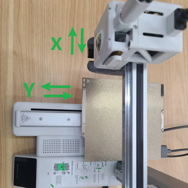 Flyt printhovedet langs skinnen med slukket printer