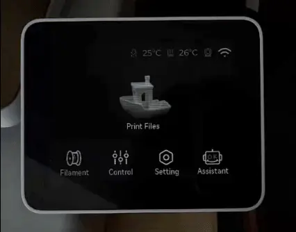 Animation der viser opdatering af dýseinformation på printerens skærm