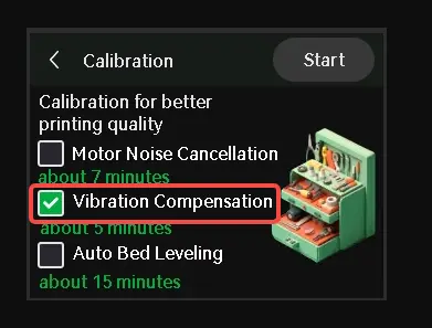 Gennemfør vibrationskalibreringen på A1 mini