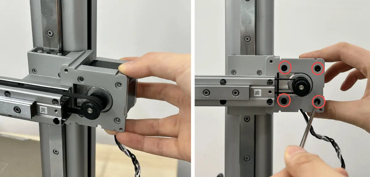 Monter X-motoren med kablet nedad på A1 mini