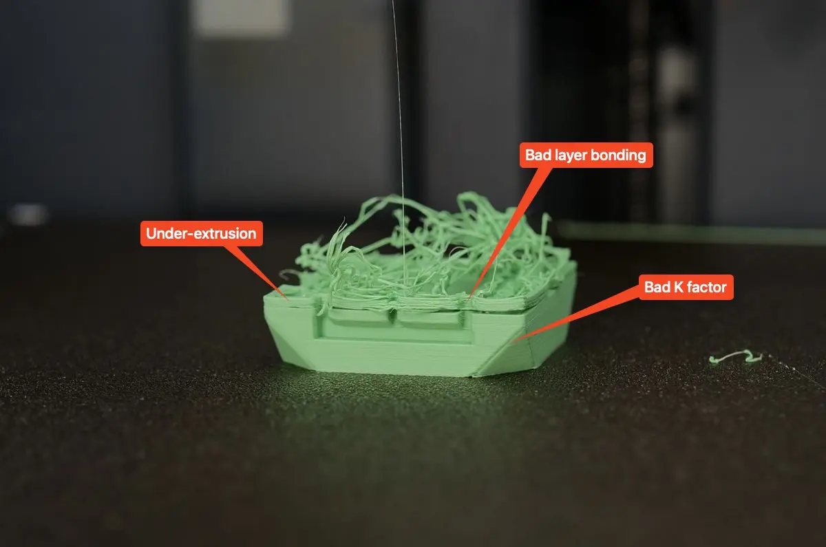 Filament der kroeller ud af tilstoppet hotend pa A1 mini
