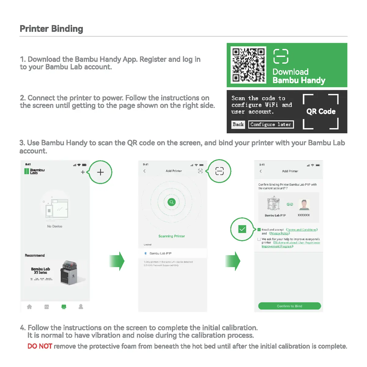 Bind P1P-printeren til din Bambu Lab-konto