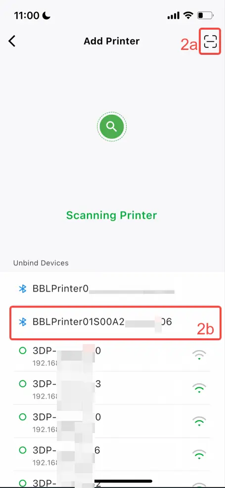 Bambu Handy finder printeren via Bluetooth