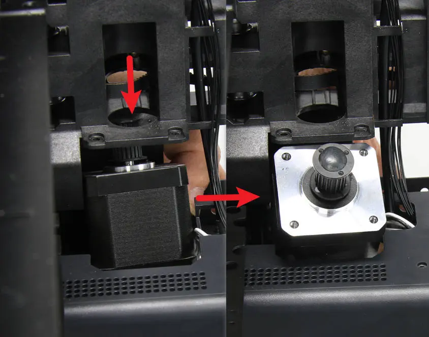 Loft motor B ud af holderen i en vinkel