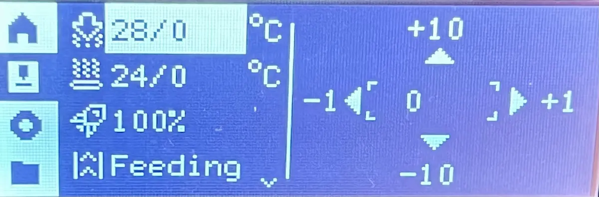 Justering af dysetemperatur paa P1