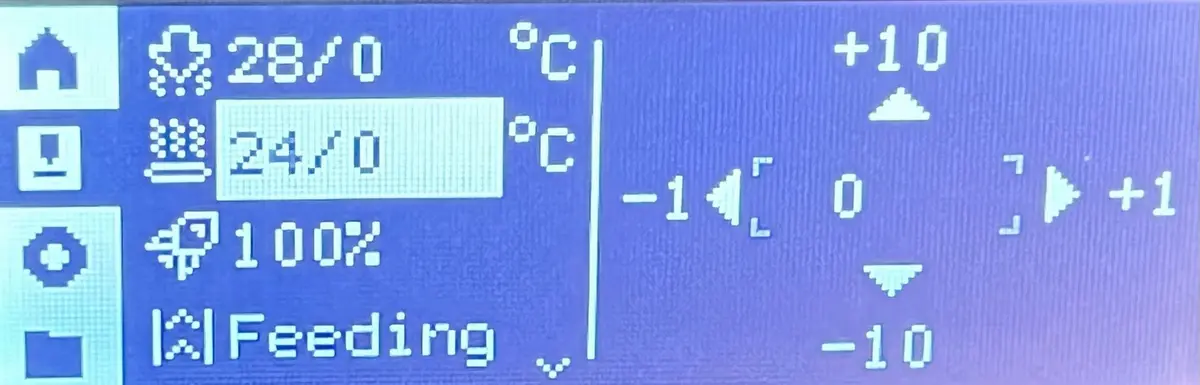 Justering af varmebordstemperatur paa P1
