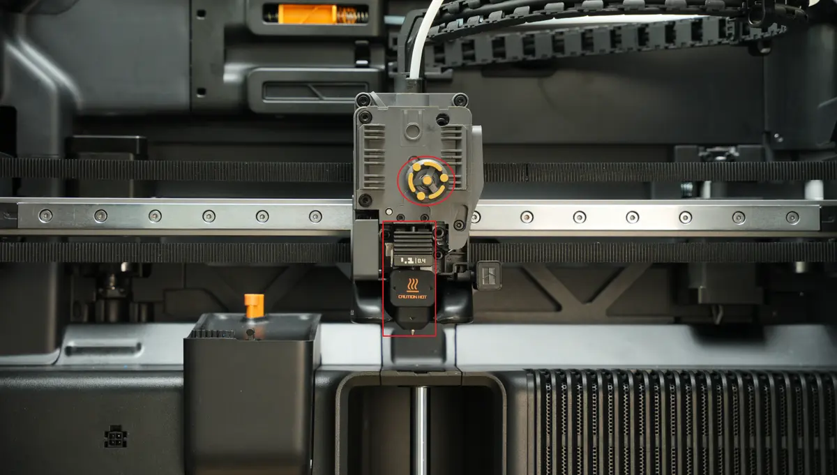 Toolhead uden hotend og rotationshjul