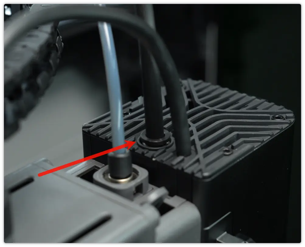 Luftslange tilsluttes laser module