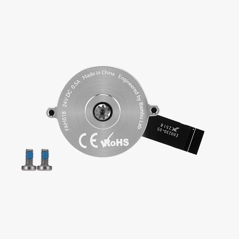 X3508-ekstrudermotor og BT2.5x5-skruer i tilbehørspakken