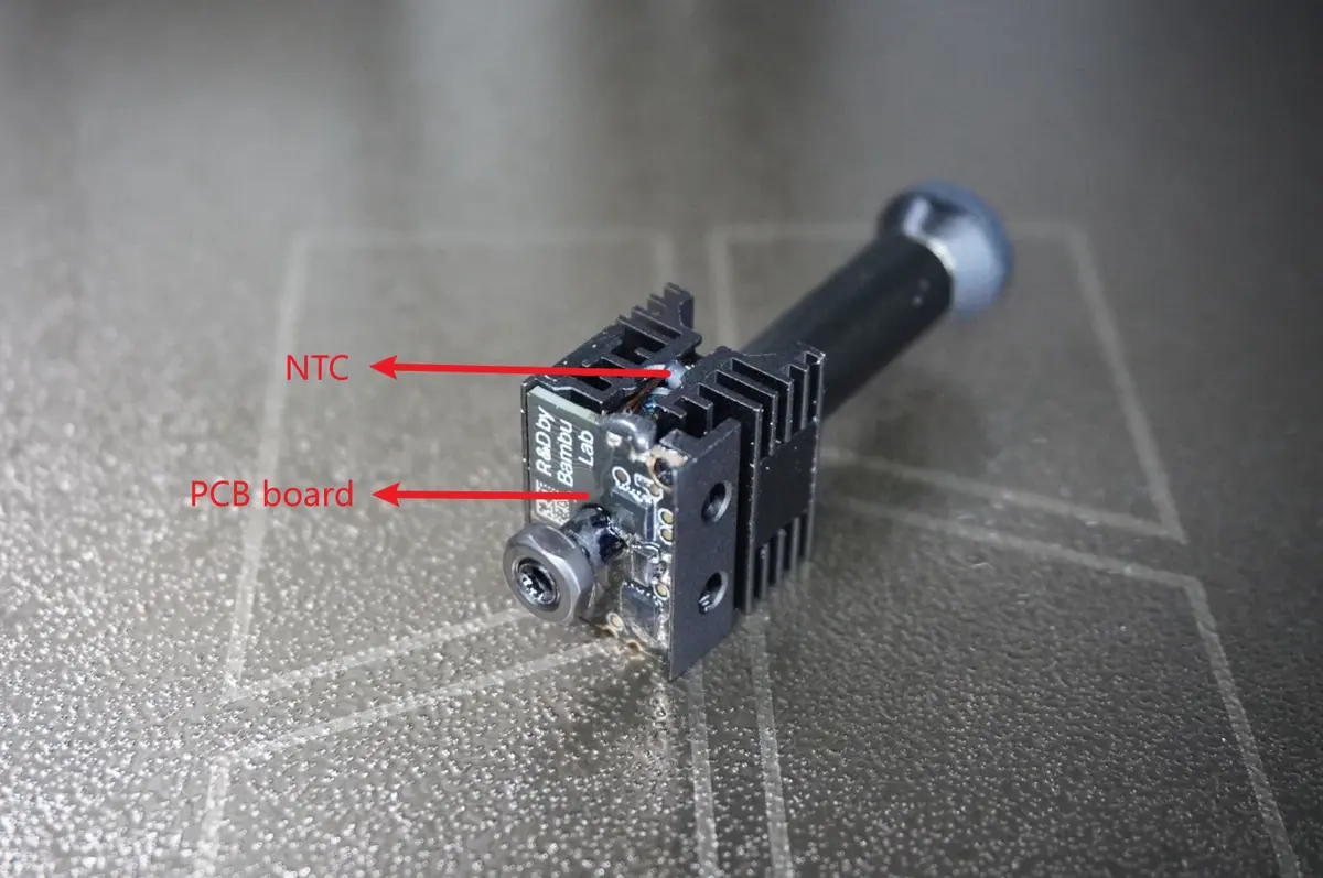 Diagram over kontaktløs dataoverførsel fra hotend til printerens styresystem