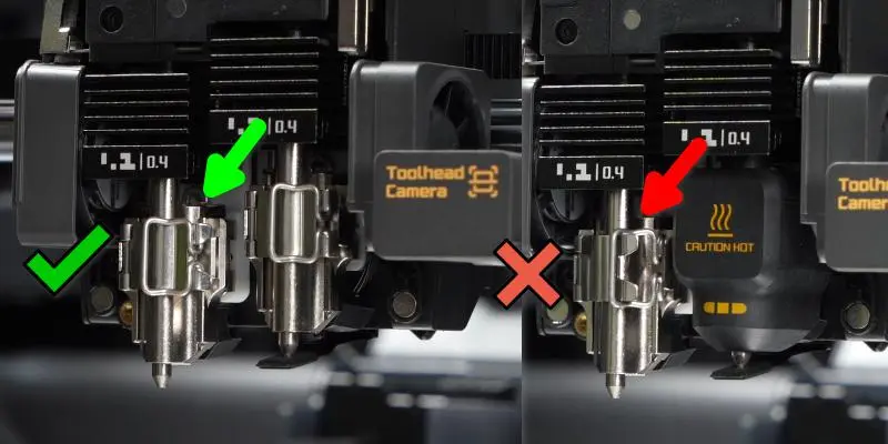 Kontrol af korrekt placering af hotend pa X2D