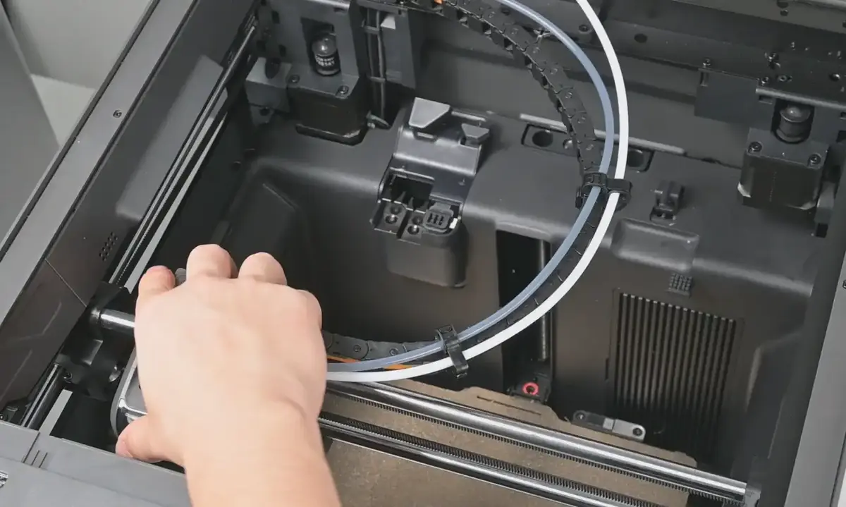 Diagram der viser toolheadet bevæge sig diagonalt 45 grader når motor B kører alene