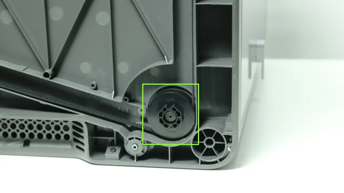 Kontrol af Z-belt og timing pulley for fremmedlegemer paa vippet printer