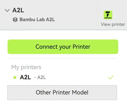 Par printeren i Bambu Handy og log ind i Bambu Suite