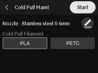 Cold pull-vedligeholdelse af dyse på A2L, trin 2