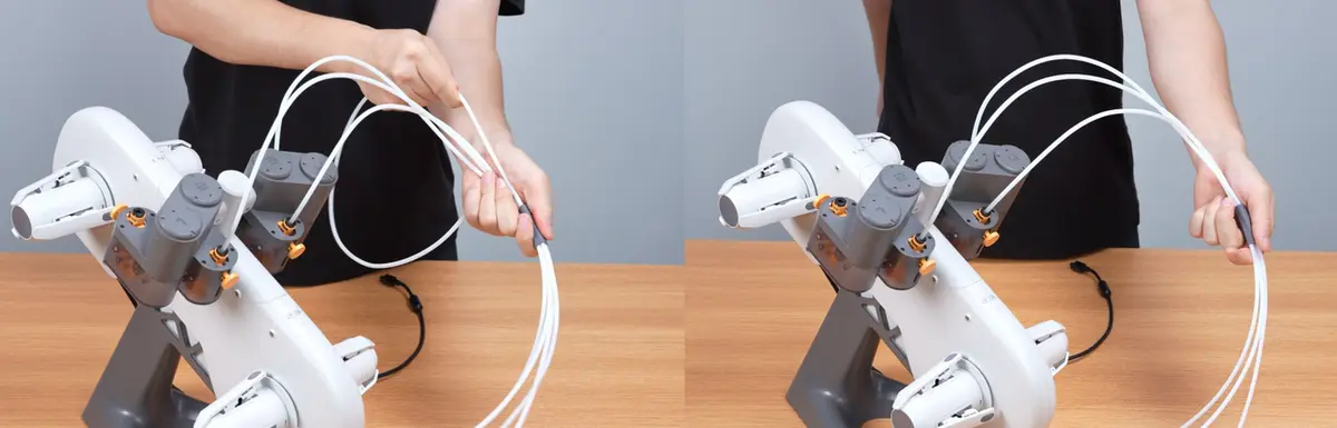 PTFE-slange fjernet fra silikoneklemmen