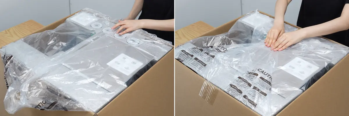 Fold fugtposen sammen om indholdet