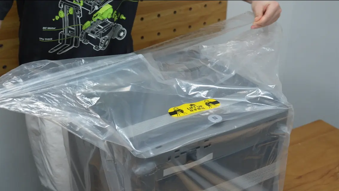 Fjern fugtsikringsposen fra P2S Combo printeren