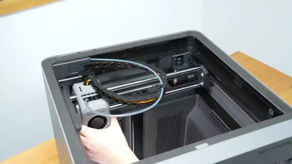 Animation af Motor A der driver printhoveden diagonalt i modsat retning