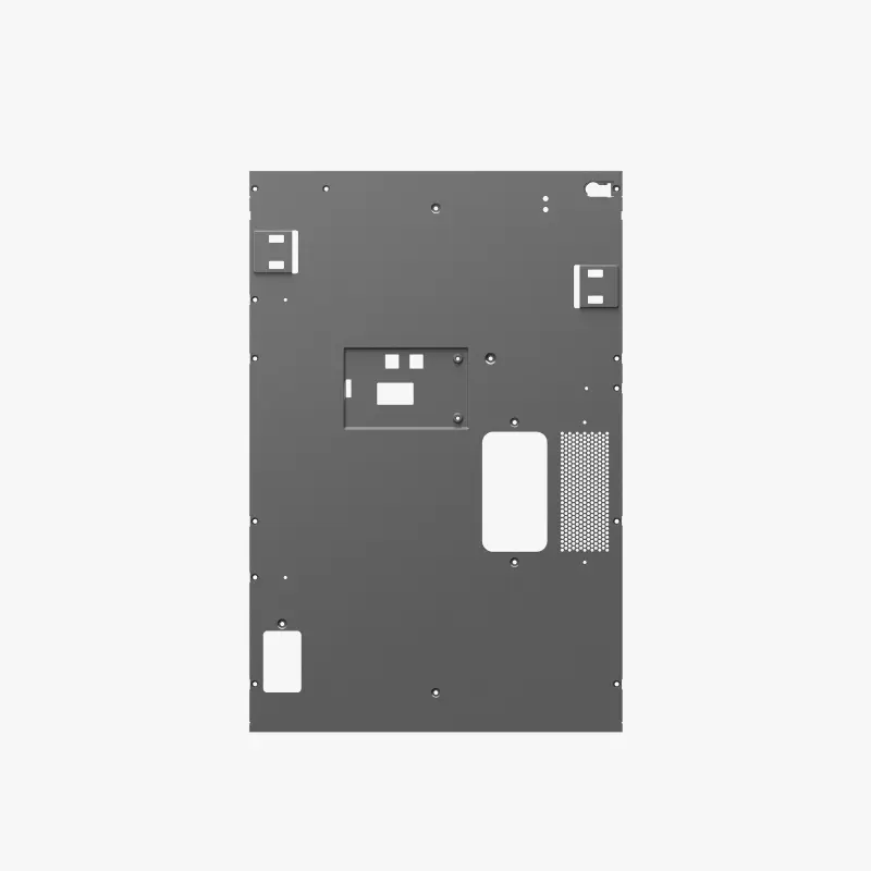 P2S-bagpanel, metalplade der forsegler bagsiden af printeren
