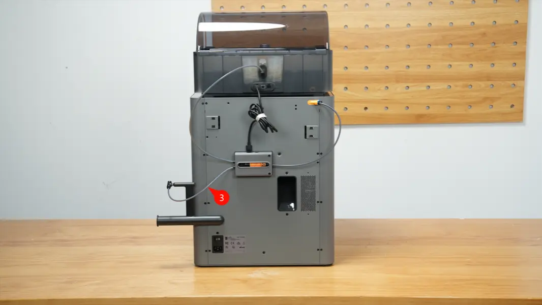 Ror fra ekstern spole til buffer pa printerens bagpanel