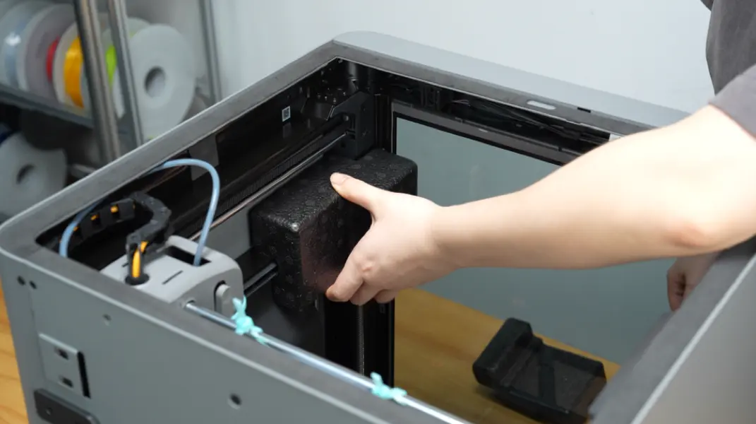 Skum placeres tilbage i printer, venstre side