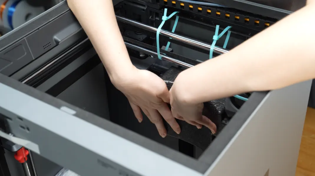 Skum placeres tilbage i printer, bagside