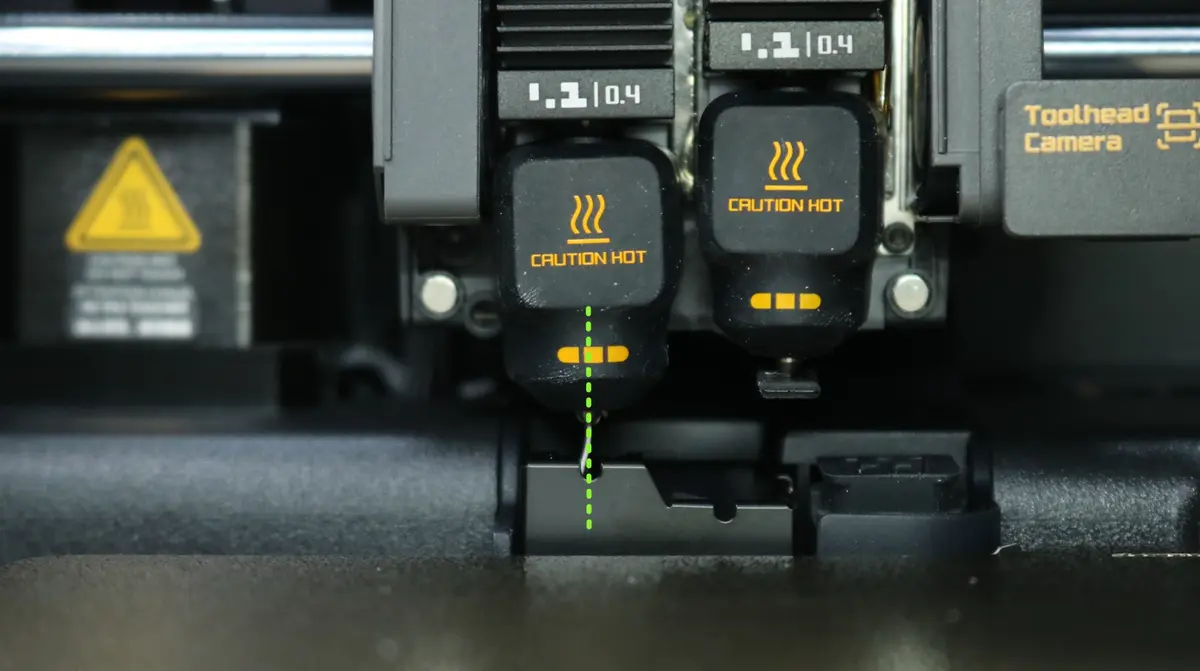 X2D purge wiper V-formet åbning brugt som observationspunkt