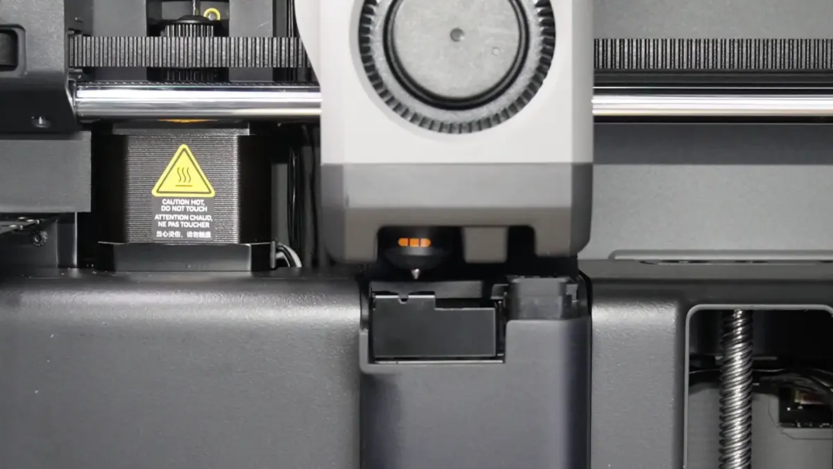 Animation der viser kalibrering af dyseposition i purge wiper rillen