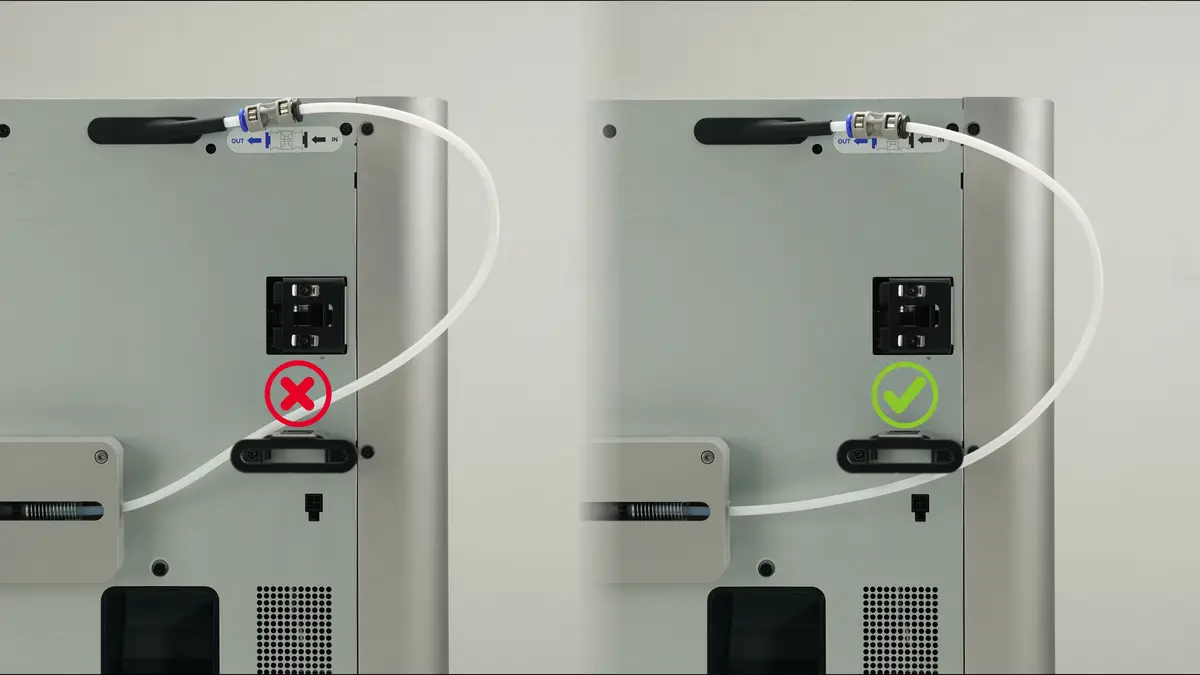 Oversigt over komplet kabeltilslutning mellem AMS og filamentbuffer
