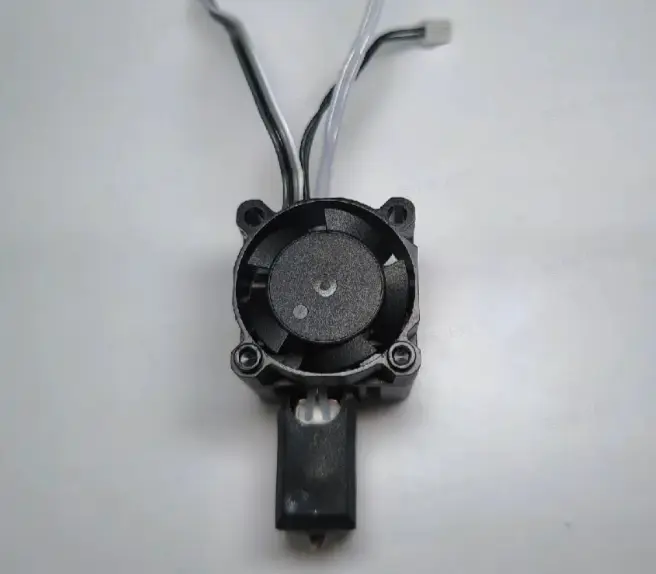 Korrekt hotend-blæserinstallation set fra siden