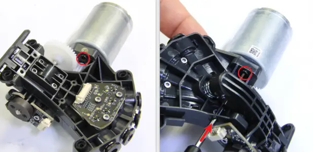 Fjern 2 skruer og tag AMS Internal Hub Motor ud