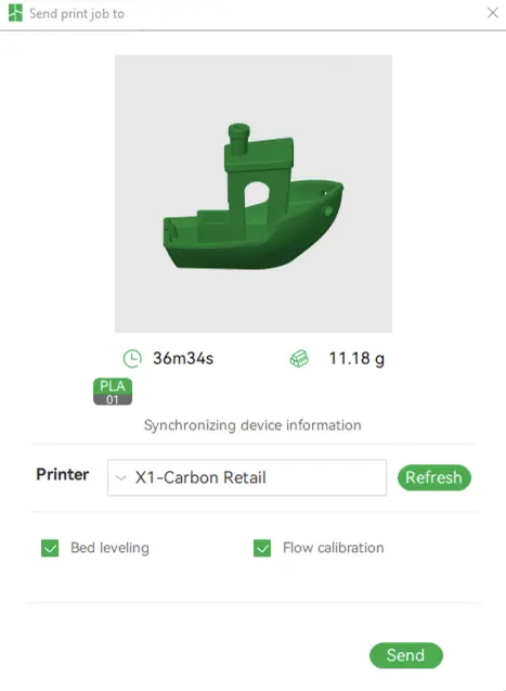 Bambu Studio - valg af printer og kalibrering inden print