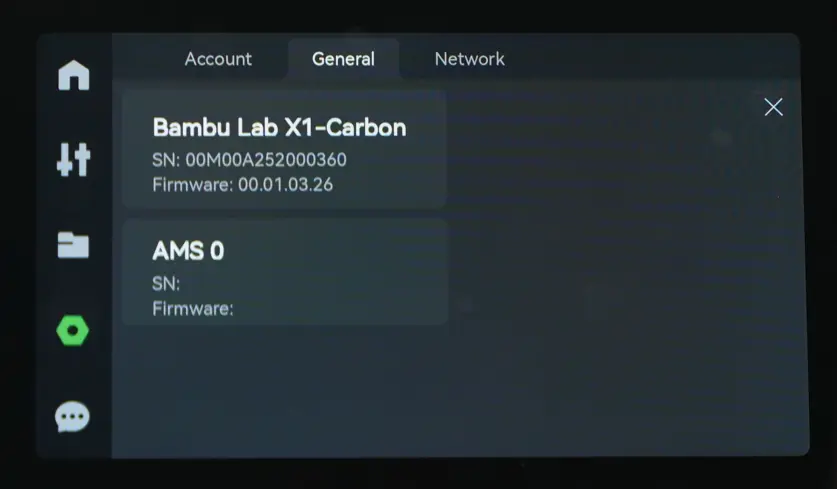 AMS firmware vises ikke korrekt