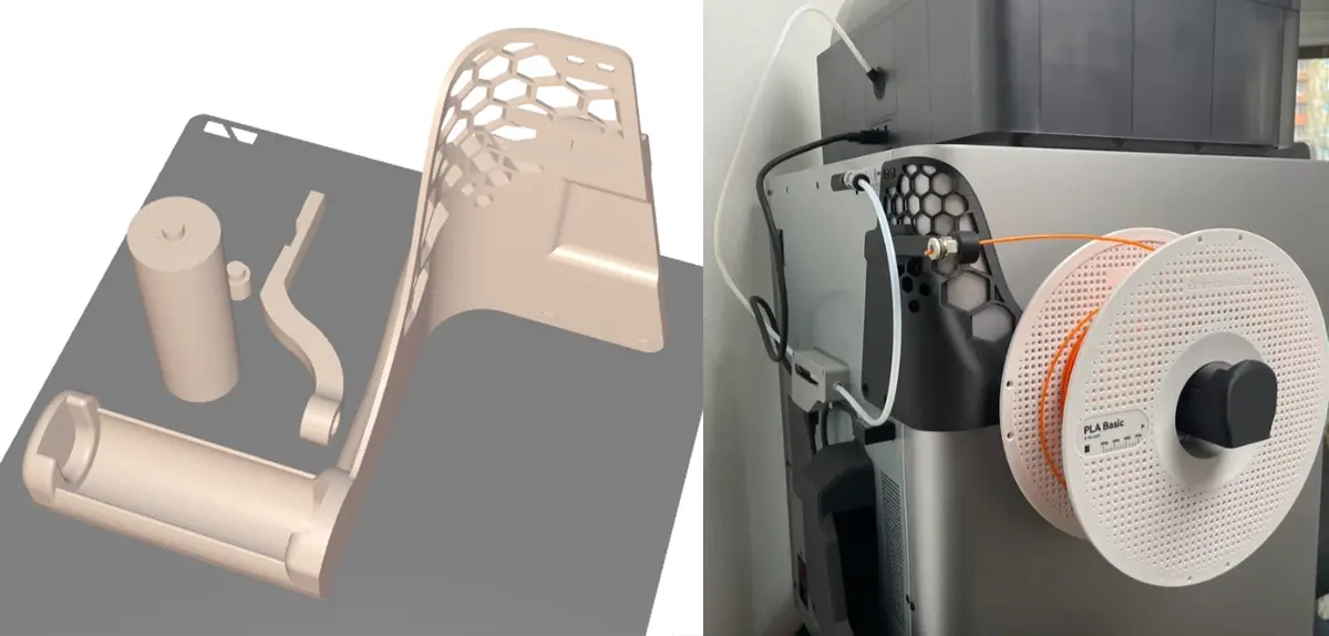 Side-monteret spoleholder til X1C/P1S designet af @Mdesign fra MakerWorld