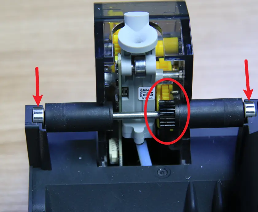 4 drev-slange-enheder monteres med korrekt gearposition
