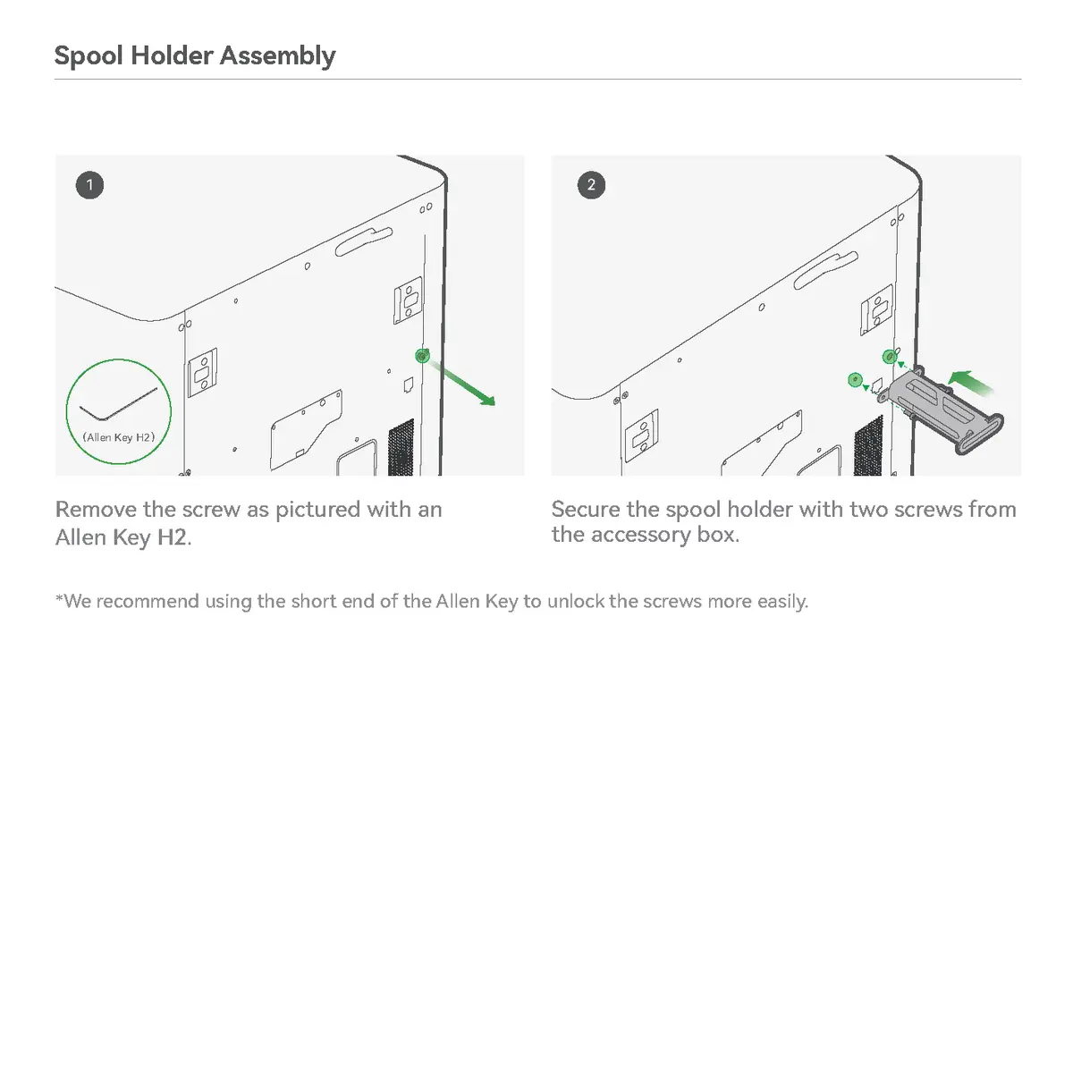 Trin-for-trin montering af spoleholder til X1/X1C