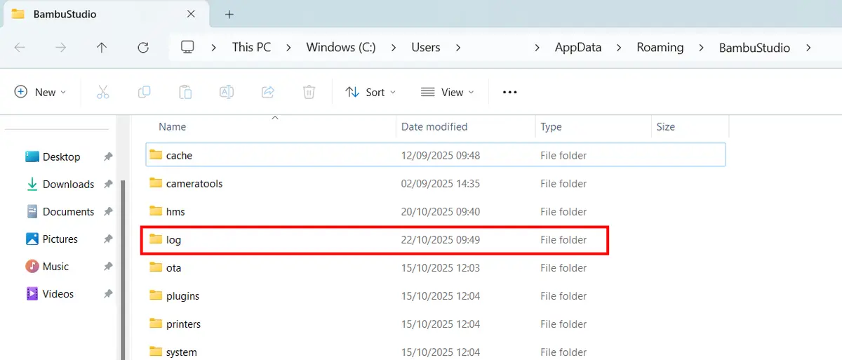 Konfigurationsmappe aabnet i Windows Stifinder