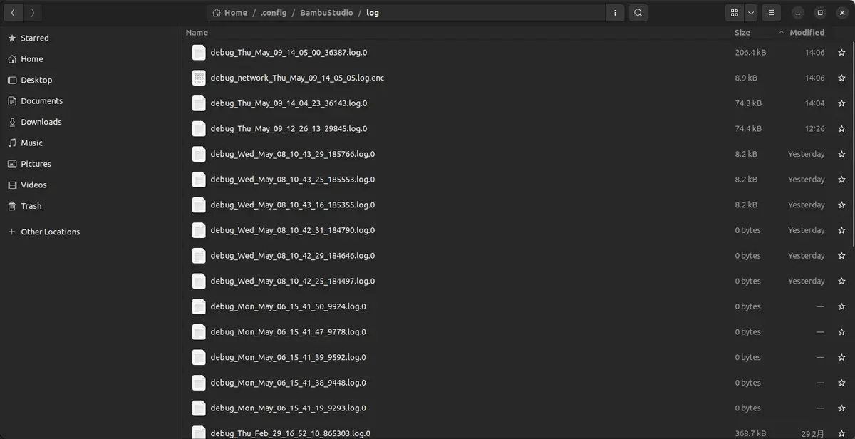 Logfiler listet i Linux filhhaandtering