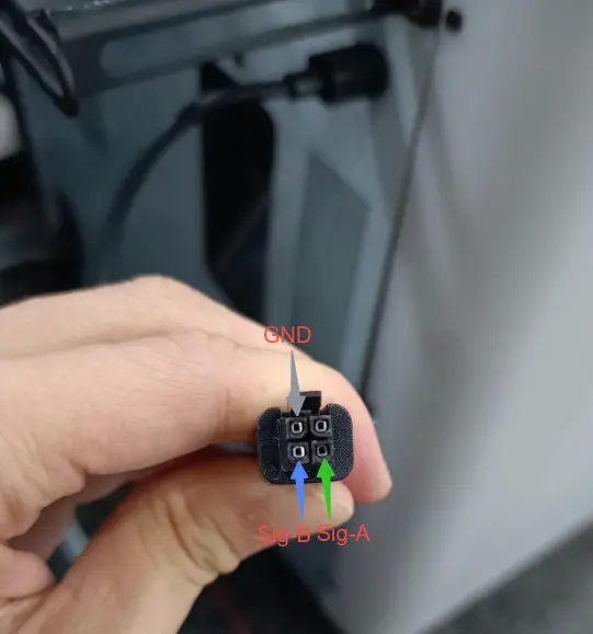 Måling af modstand på 4Pin-kabel tilsluttet printer