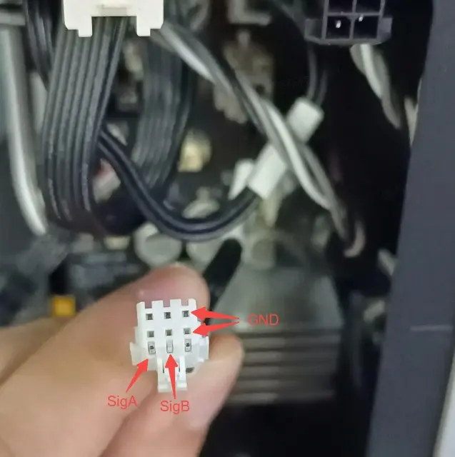 Måling af modstand på 6Pin-kabel tilsluttet MC-kortet
