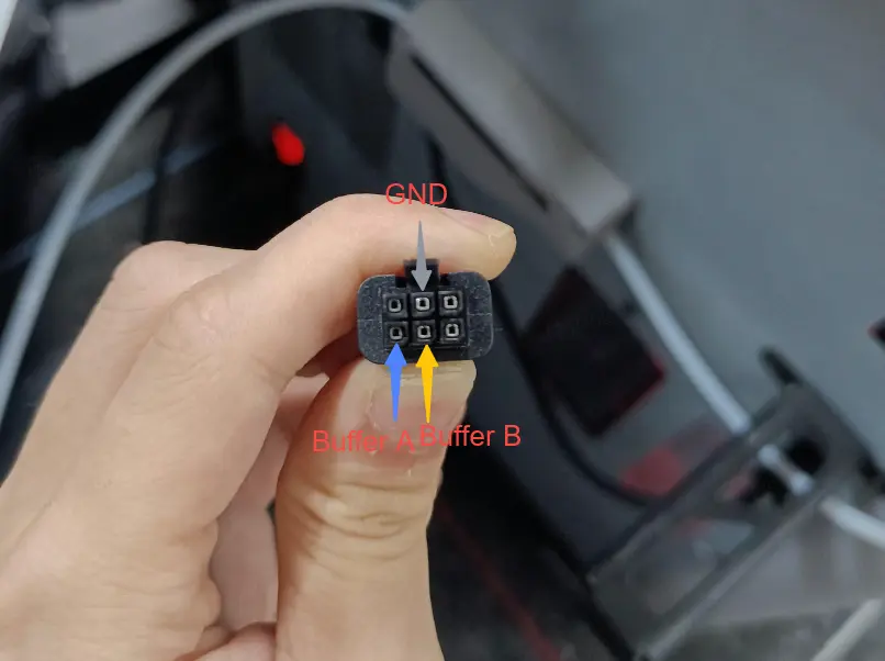 Oversigt over korrekte malepunkter paa 6-pin-kablet