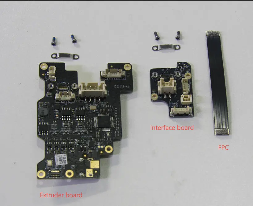 Oversigt over TH Board Set V9 komponenter til X1 og X1C