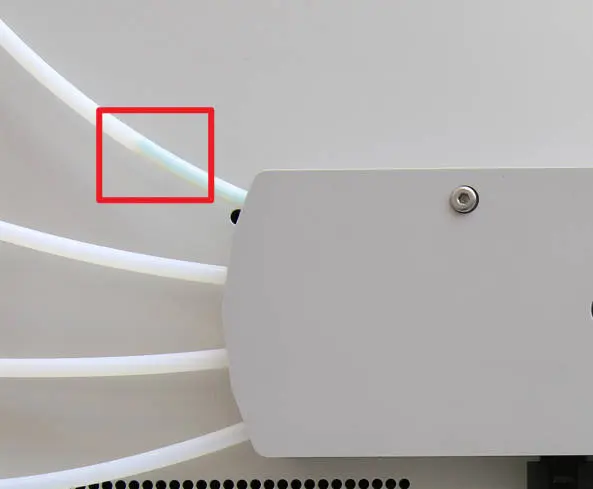 AMS hub med PTFE-slange - visning af brækket filament